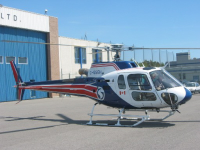 SGL's helicopter at the head office in Ottawa, Canada